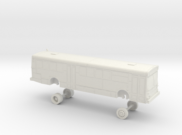 HO Scale Bus New Flyer C40 MTS 2000s in White Natural Versatile Plastic