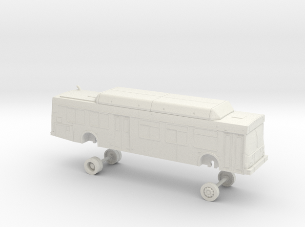 HO Scale Bus New Flyer C40LF MTS 1800s in White Natural Versatile Plastic