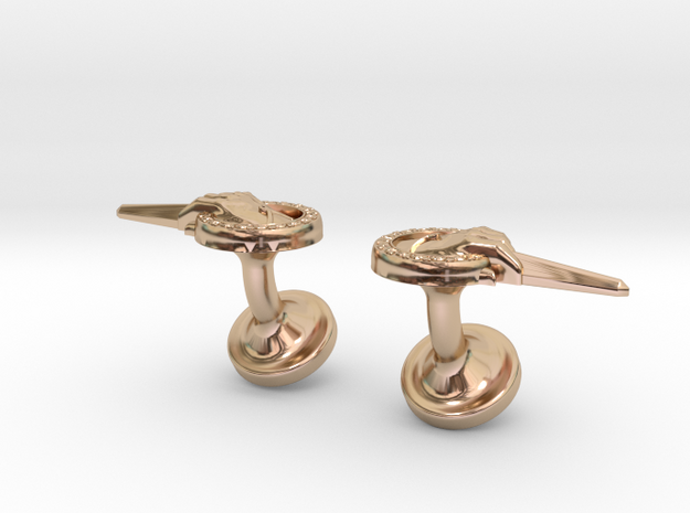 Game of thrones Hand Of The King Cufflinks in 14k Rose Gold Plated Brass