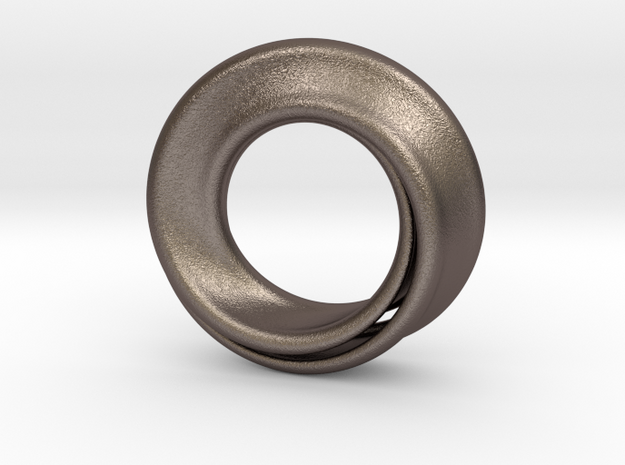 Mobius Strip in Polished Bronzed Silver Steel