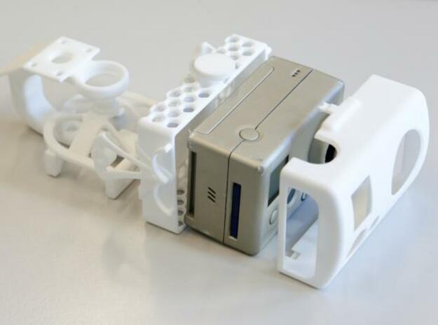 3-axis camera gimbal for GoPro (back cage) in White Natural Versatile Plastic
