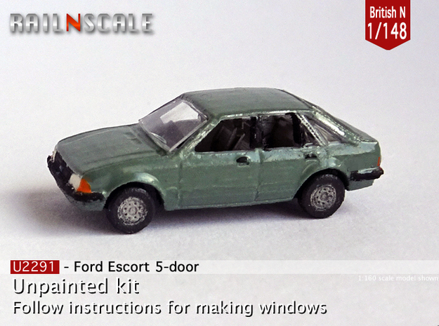 Ford Escort 5-door (British N 1:148) in Smooth Fine Detail Plastic