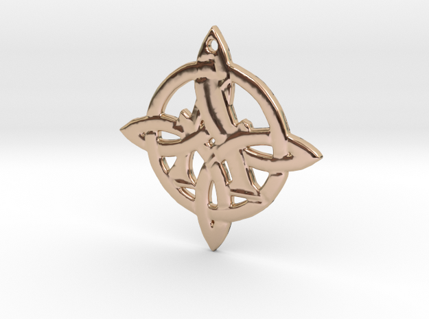 Celtic Initial A in 14k Rose Gold Plated Brass