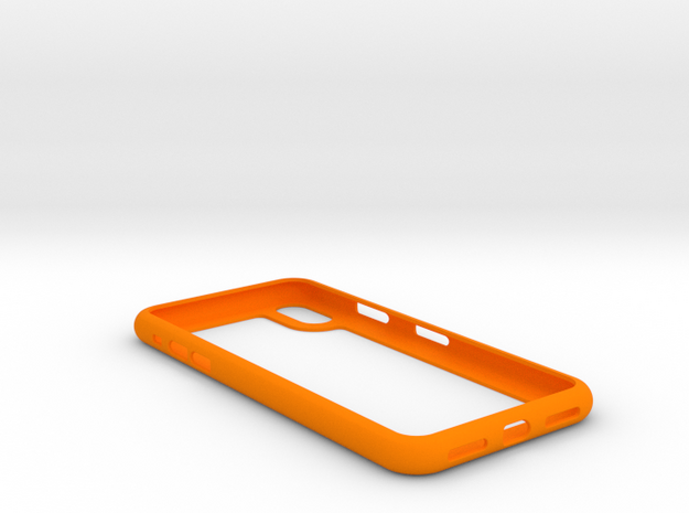iphone X frame case in Orange Processed Versatile Plastic
