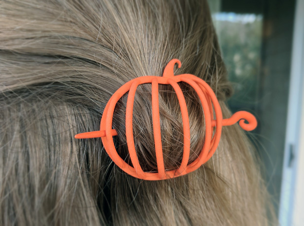 Pumpkin Hair Fastener in Orange Processed Versatile Plastic