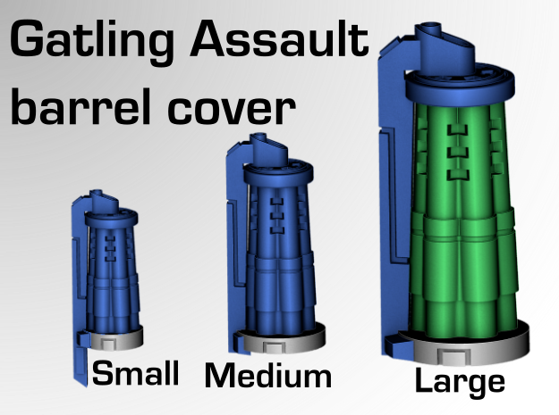 Gatling Barrels Cover (Assault barrels) in Smooth Fine Detail Plastic: d6