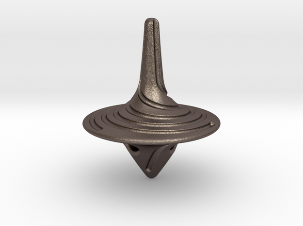 spinning top in Polished Bronzed Silver Steel