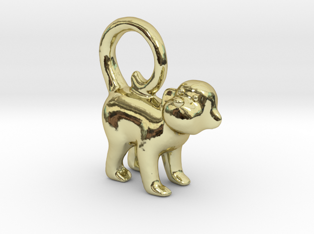 Monkey Earring in 18k Gold Plated Brass