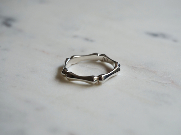 Pentagonal Ring in Polished Silver: 8 / 56.75