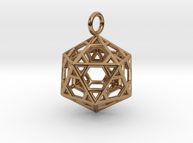 Pendant_Hexagonal-Icosahedron in Polished Brass