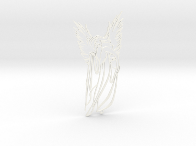 Angel charm in White Processed Versatile Plastic
