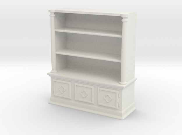 Bookshelf, Square - 1:48 in White Natural Versatile Plastic