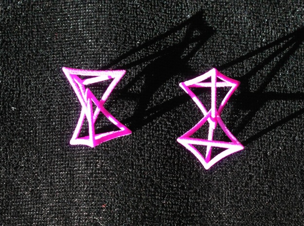 Changing Geometry Earrings in Purple Processed Versatile Plastic