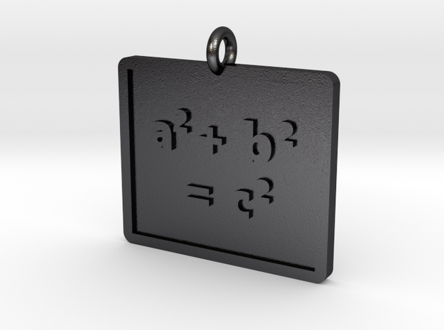 Pythagorean Theorem Pendant in Polished and Bronzed Black Steel