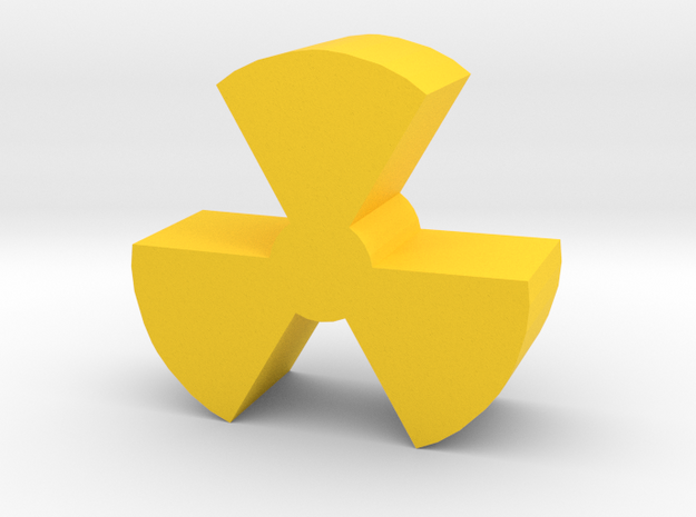 Game Piece, Radiation Symbol in Yellow Processed Versatile Plastic