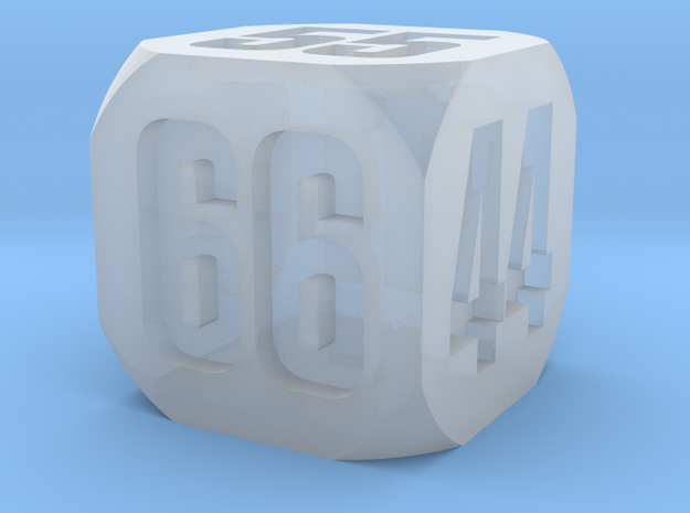 12mm transparent dice in Smoothest Fine Detail Plastic