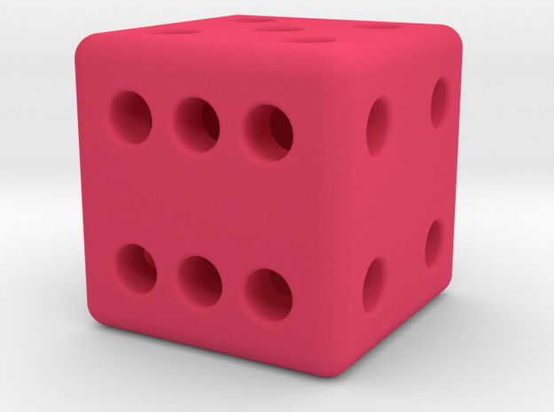 12mm designer dice  in Pink Processed Versatile Plastic
