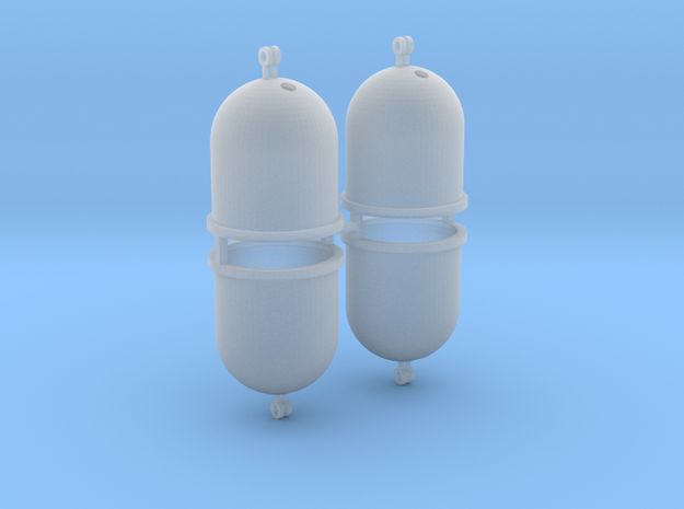 Altglascontainer Halbkugel 4erSet 1:72 in Smooth Fine Detail Plastic