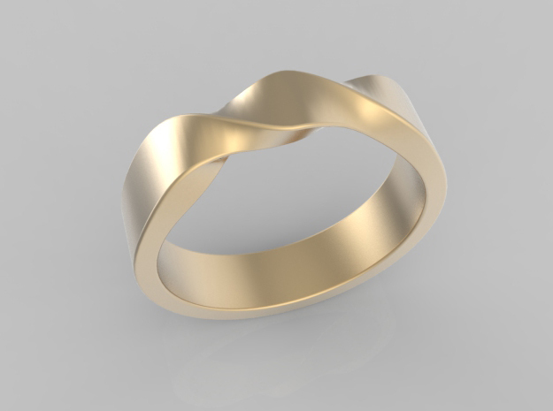 twisted ring in Polished Brass