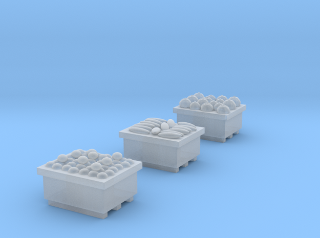 Produce Bins Full of Produce N Scale in Smooth Fine Detail Plastic