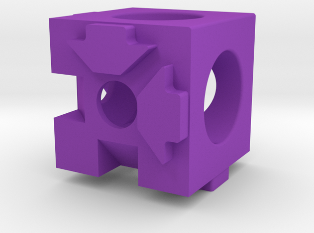 MakerBeam (10x10mm) 3 Corner Cube in Purple Processed Versatile Plastic