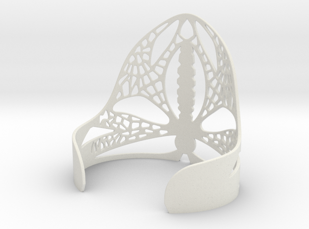 Dragonfly Cuff in White Natural Versatile Plastic