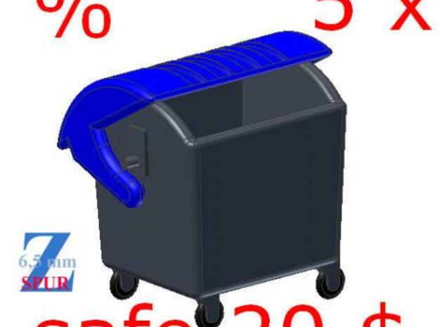 5x Abfallcontainer 1100L (1/220) # in Smooth Fine Detail Plastic