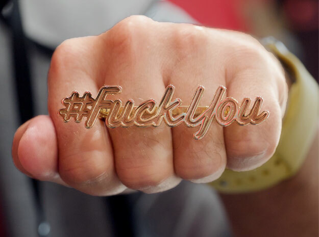 #FuckYou Statement Ring in Polished Brass: 9.5 / 60.25