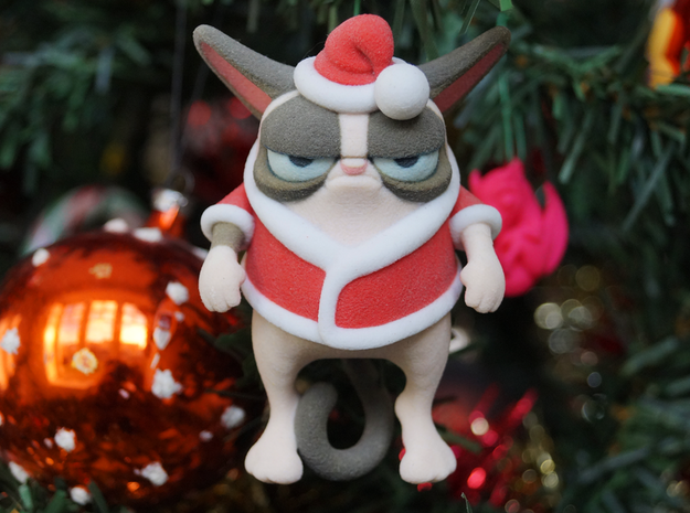 Ho Ho Hum Cat- Christmas Ornament/Tree Topper in Full Color Sandstone