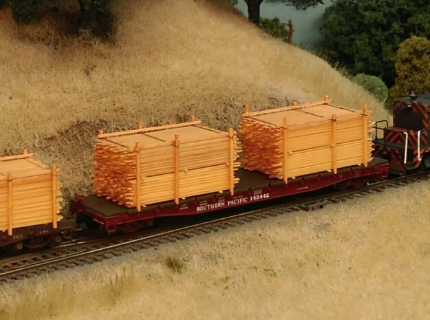 Lumber Load N Scale: 53' Flat Car in Smooth Fine Detail Plastic