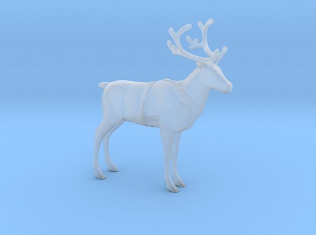 Reindeer Standing Medium w/Harness in Smooth Fine Detail Plastic: 1:64 - S