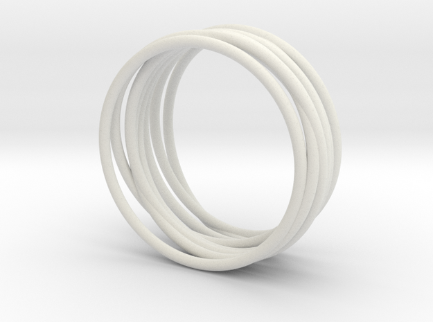 Complex Ring in White Natural Versatile Plastic