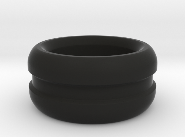 Curved Chunky Ring in Black Natural Versatile Plastic: 6 / 51.5