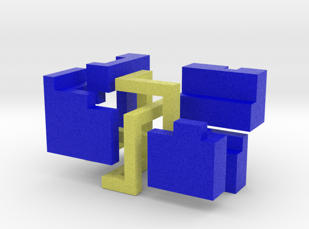 Puzzle mobius knot cube (blue and yellow)