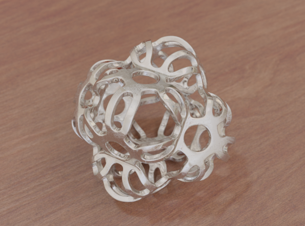 Symmetrically Deformed Cuboid in White Natural Versatile Plastic: Medium