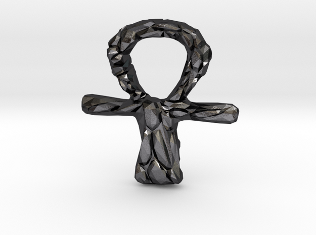 Ankh with Pebble Finish in Polished and Bronzed Black Steel