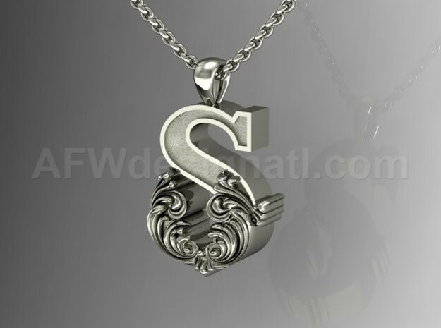 Scroll Letter S – Initial Letter Pendant