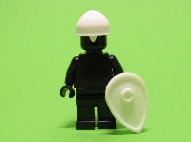 Saxon Shield & Helmet in White Natural Versatile Plastic