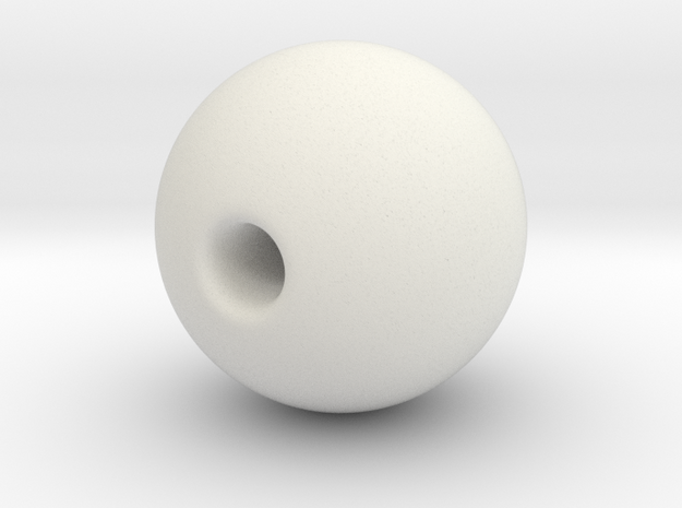 Big bead - 1 inch 2/3 (4cm) diameter in White Natural Versatile Plastic