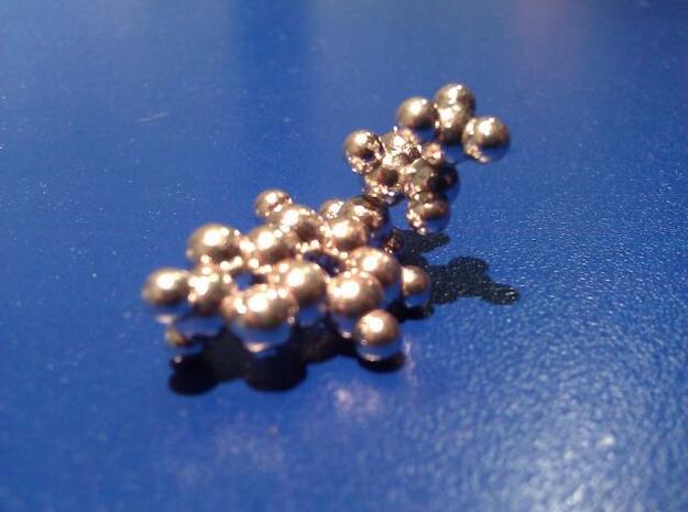 MDMA molecule in Polished Silver