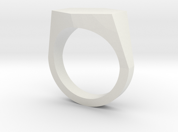 hexagon customizable ring in White Natural Versatile Plastic