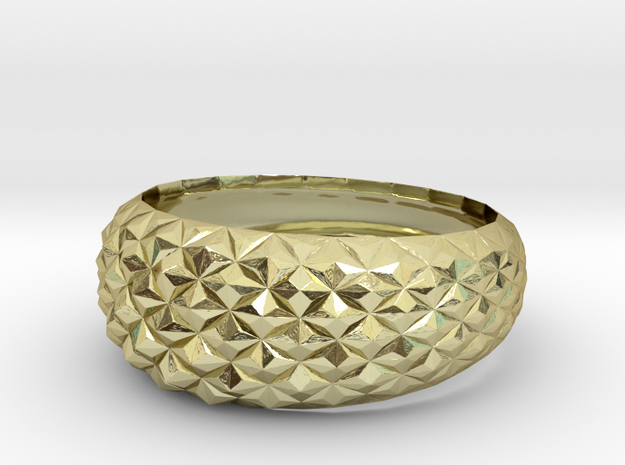 Geometric Cristal Ring 2 in 18k Gold Plated Brass