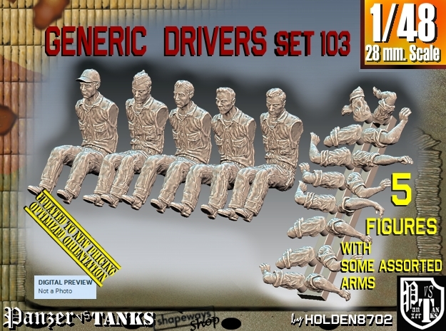 1/48 Drivers Set103 in Smooth Fine Detail Plastic