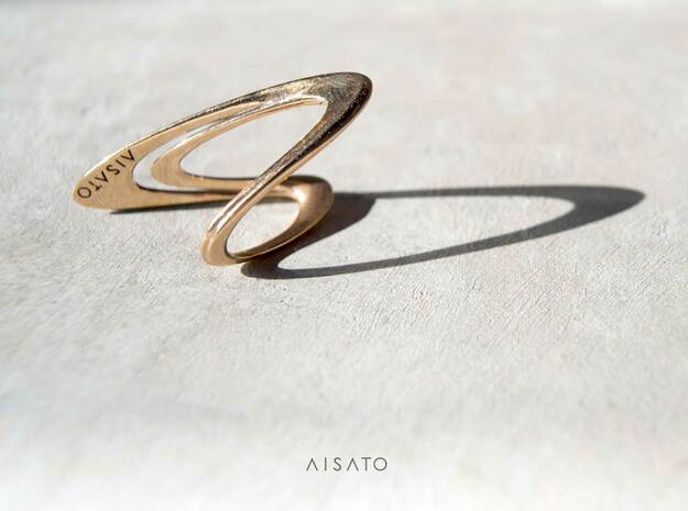 Loop Ring size US5.5 in 18k Gold Plated Brass