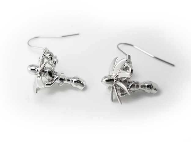 TP400 turboprop A400M engine earrings in Rhodium Plated Brass