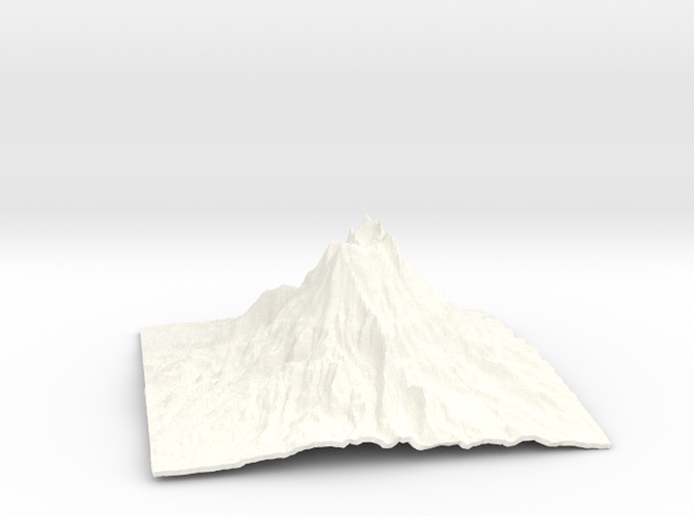 Mountain 1 in White Processed Versatile Plastic: Small