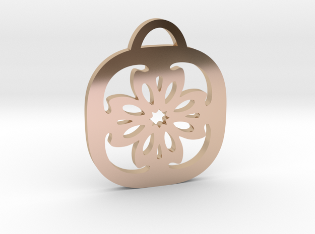 "For Luck" Pendant in 14k Rose Gold Plated Brass
