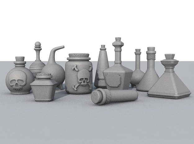 Potion Bottle Props / Items / Conversion Accessory in Smooth Fine Detail Plastic