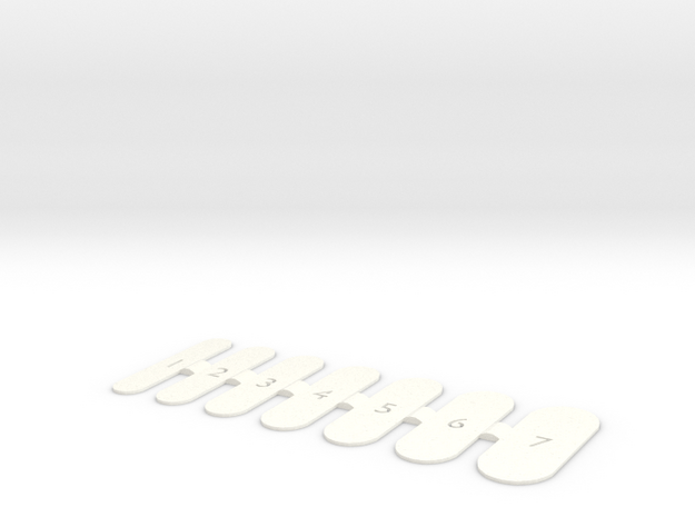Nail Wrap Template (Small) in White Processed Versatile Plastic