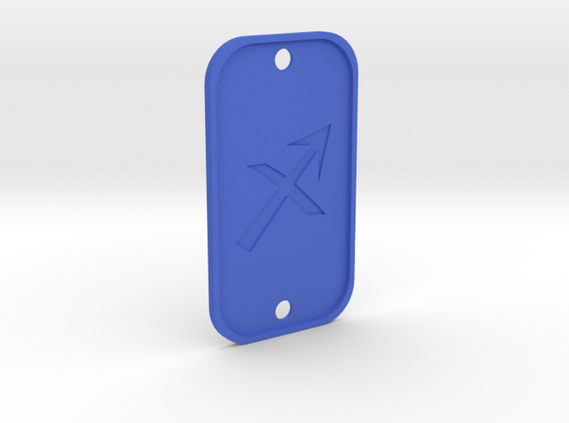 Sagittarius (The Archer) DogTag V4 in Blue Processed Versatile Plastic